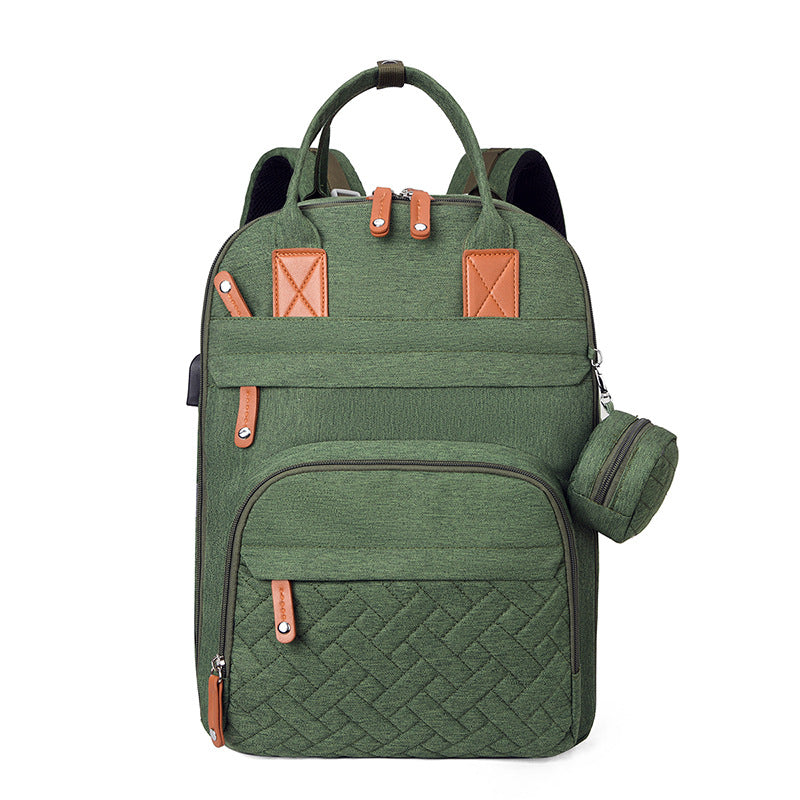 Multi-functional USB-charging Stroller Bag With Separate Dry And Wet Compartments