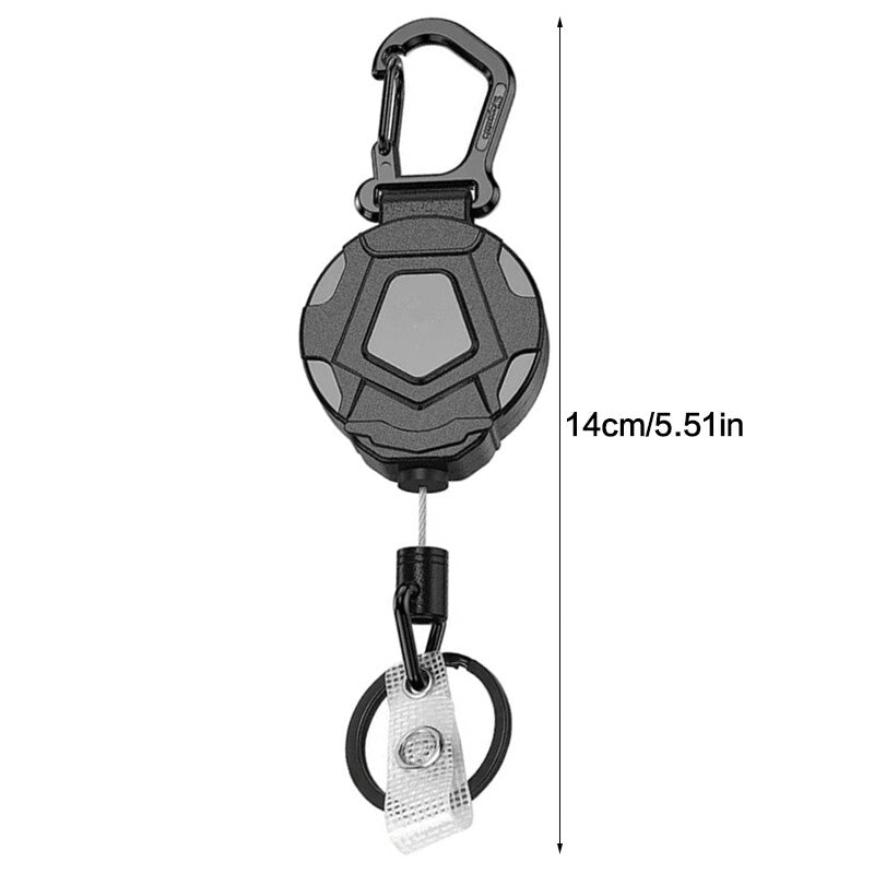 Retractable Heavy Duty Pull Ring Key Chain Recoil Keyring Steel Wire Rope Holder