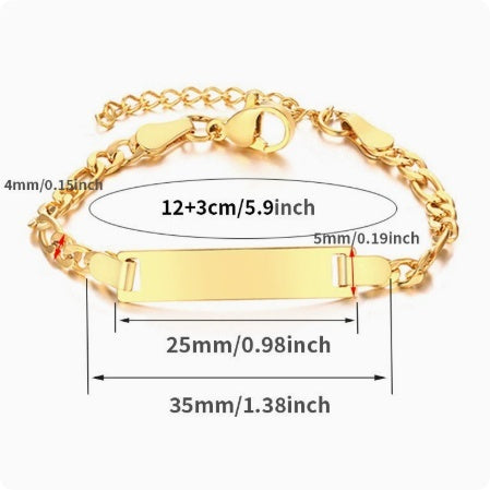 Stainless Steel Children's Bracelet DIY Private Engraved Bracelet