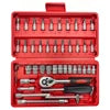Professional Grade 46PCS Master Mechanic Tool Kit 3/8\" Ratchet SAE/Metric Sockets Torx/Hex Bits Extension Bars Case