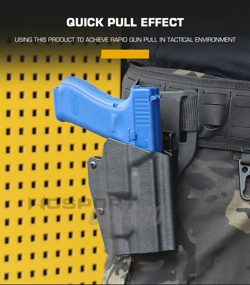 Kydex Tactical Pistol Gun Holster for GL17 19 19X 45 TLR-1 Flashlight Holster Quick Draw Hunting Belt Waist Holster