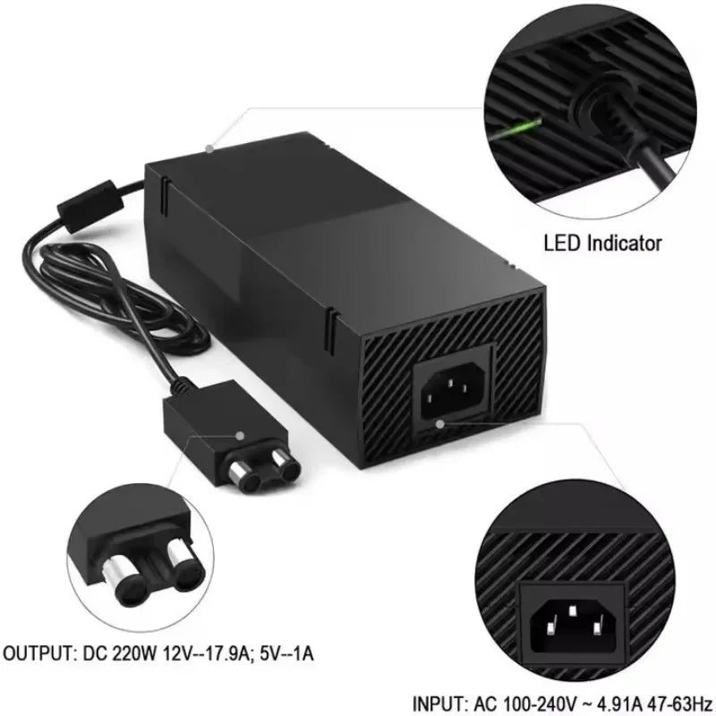Charger for Xbox One Console Power Supply US /EU Plug  AC Adapter with Power Cord for Xbox One