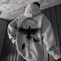 2025 Totem Viking Eagle Print Y2K Men Long-sleeve Hooded Sweatshirt Autumn Winter Daily Outdoor Casual Street Fashion Sportswear