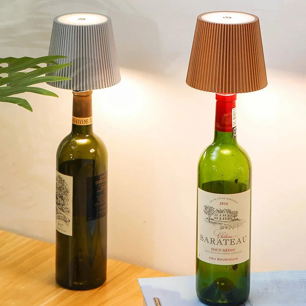 Wireless Bottle Table Lamp Touch Control of 3 Colors and Stepless Dimming Night Lamp Suitable for Bar Wine Bottles Desk Lights