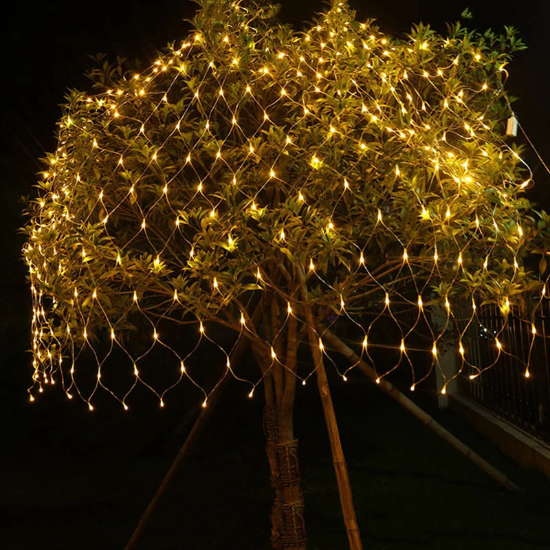 3mx3m 3mx2m 2mX2m LED String Christmas Net Lights Fairy Xmas Party Garden Wedding Decoration Curtain Light Christmas Garlands