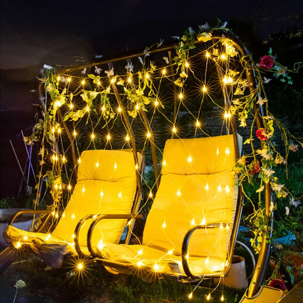 3mx3m 3mx2m 2mX2m LED String Christmas Net Lights Fairy Xmas Party Garden Wedding Decoration Curtain Light Christmas Garlands