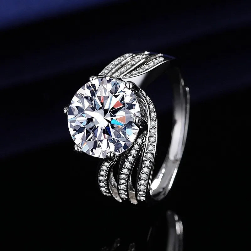 925 Sterling Silver Classic Ring for Women jewelry simple diamond ring imitation diamond women's Man ring
