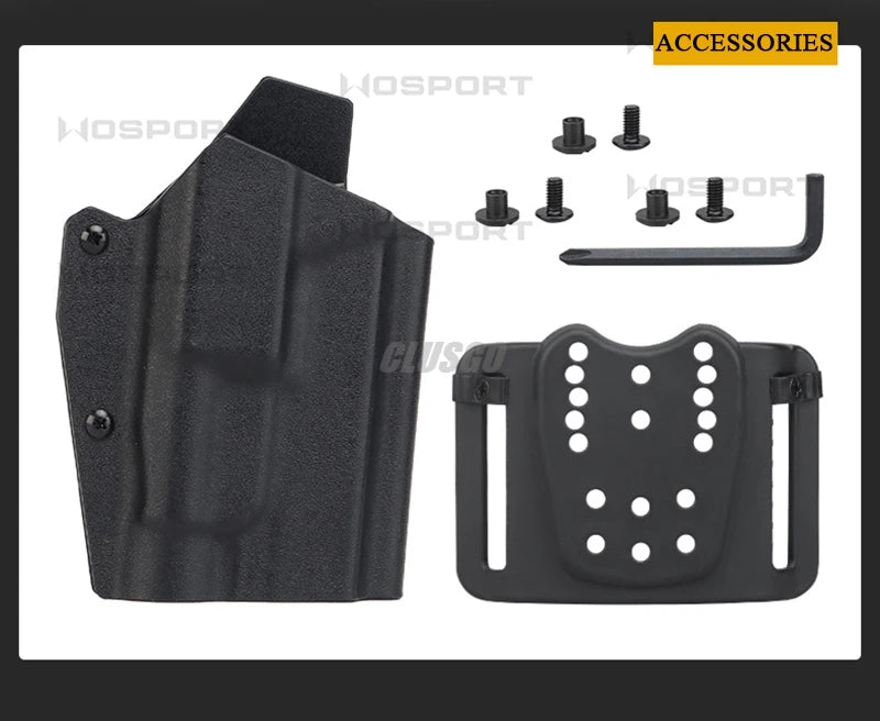 Kydex Tactical Pistol Gun Holster for GL17 19 19X 45 TLR-1 Flashlight Holster Quick Draw Hunting Belt Waist Holster