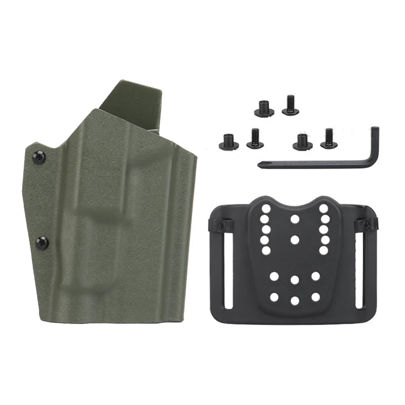 Kydex Tactical Pistol Gun Holster for GL17 19 19X 45 TLR-1 Flashlight Holster Quick Draw Hunting Belt Waist Holster