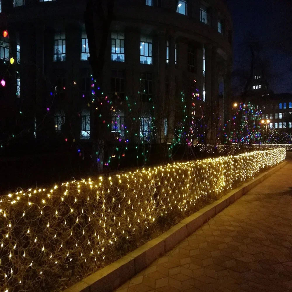 3mx3m 3mx2m 2mX2m LED String Christmas Net Lights Fairy Xmas Party Garden Wedding Decoration Curtain Light Christmas Garlands