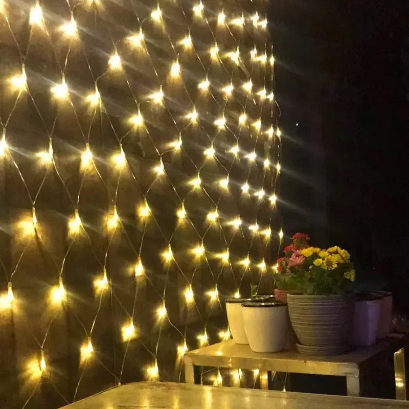 3mx3m 3mx2m 2mX2m LED String Christmas Net Lights Fairy Xmas Party Garden Wedding Decoration Curtain Light Christmas Garlands