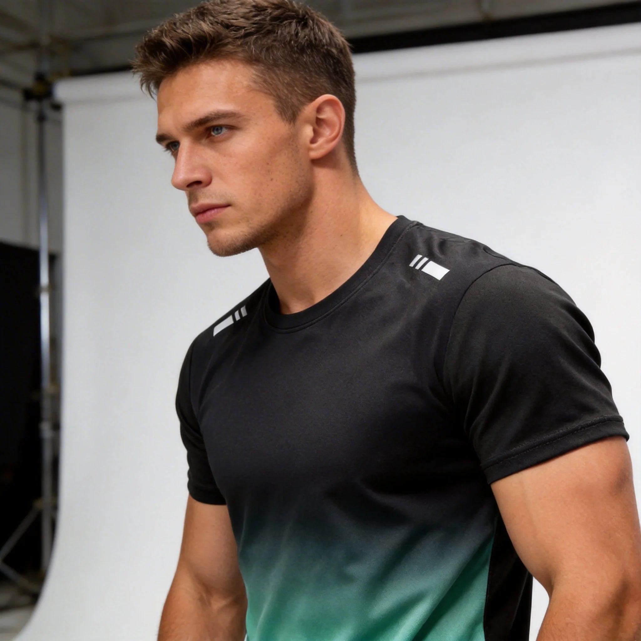 1pcs Men's Quick Drying T-shirts Males Breathable Running Hiking Fishing Tees Soft Elasticity Outdoor Sports Short Shirts Summer