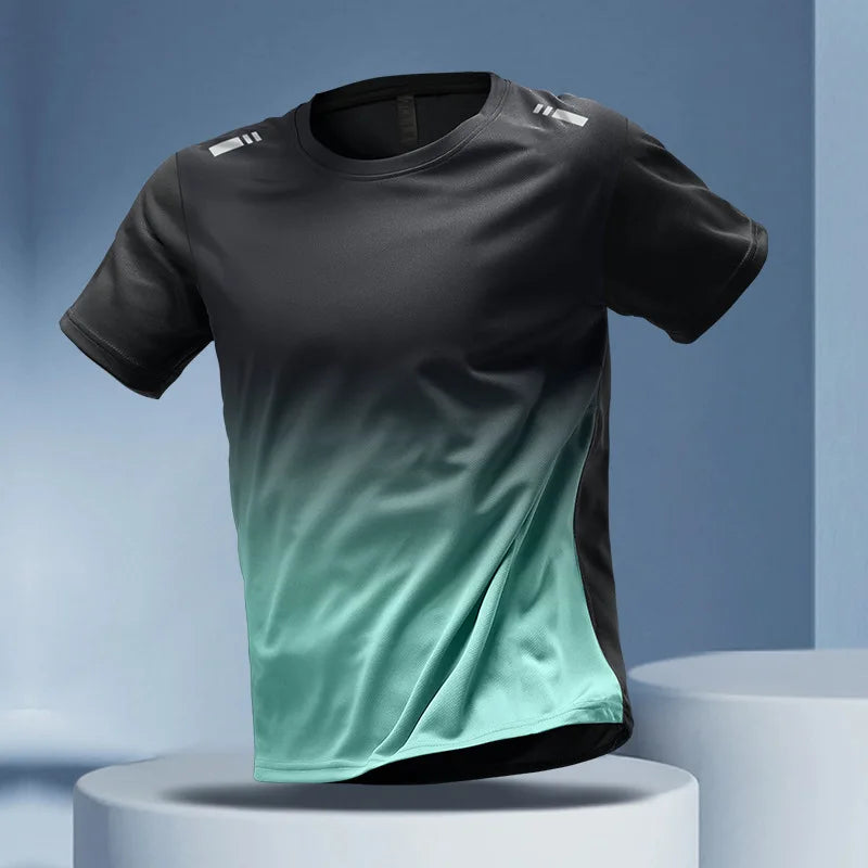 1pcs Men's Quick Drying T-shirts Males Breathable Running Hiking Fishing Tees Soft Elasticity Outdoor Sports Short Shirts Summer