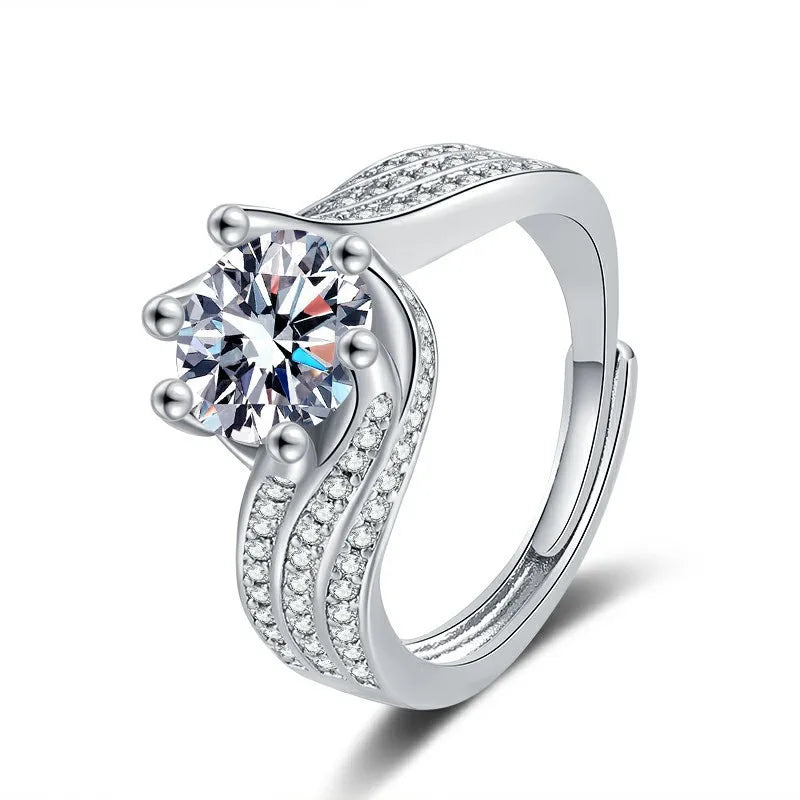 925 Sterling Silver Classic Ring for Women jewelry simple diamond ring imitation diamond women's Man ring