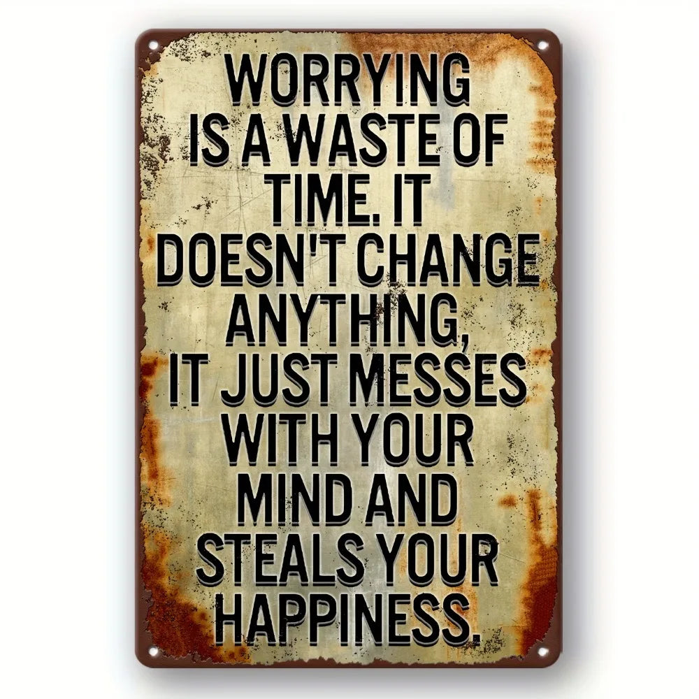 Vintage Rustic Metal Tin Sign - Inspirational Quote Humorous Motivational Wall Art Home Bar Cafe Man Cave Farmhouse Decor