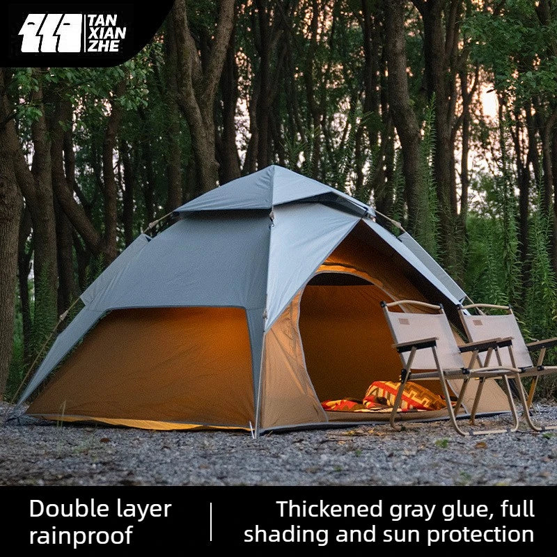 2-3 Person Waterproof Camping Tent Layer Automatic Pop Up Tent 4 Season Portable Oxford Tent Park Beach Outdoor Hiking Travel