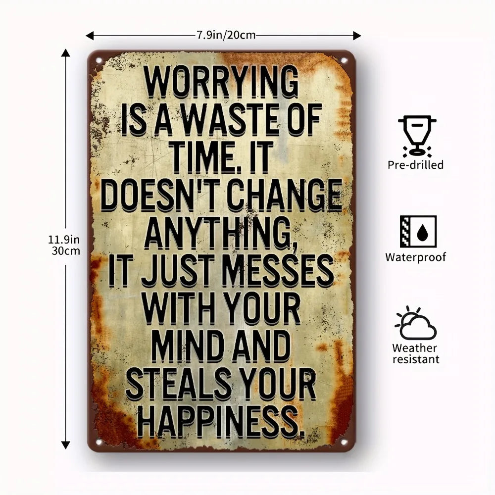 Vintage Rustic Metal Tin Sign - Inspirational Quote Humorous Motivational Wall Art Home Bar Cafe Man Cave Farmhouse Decor