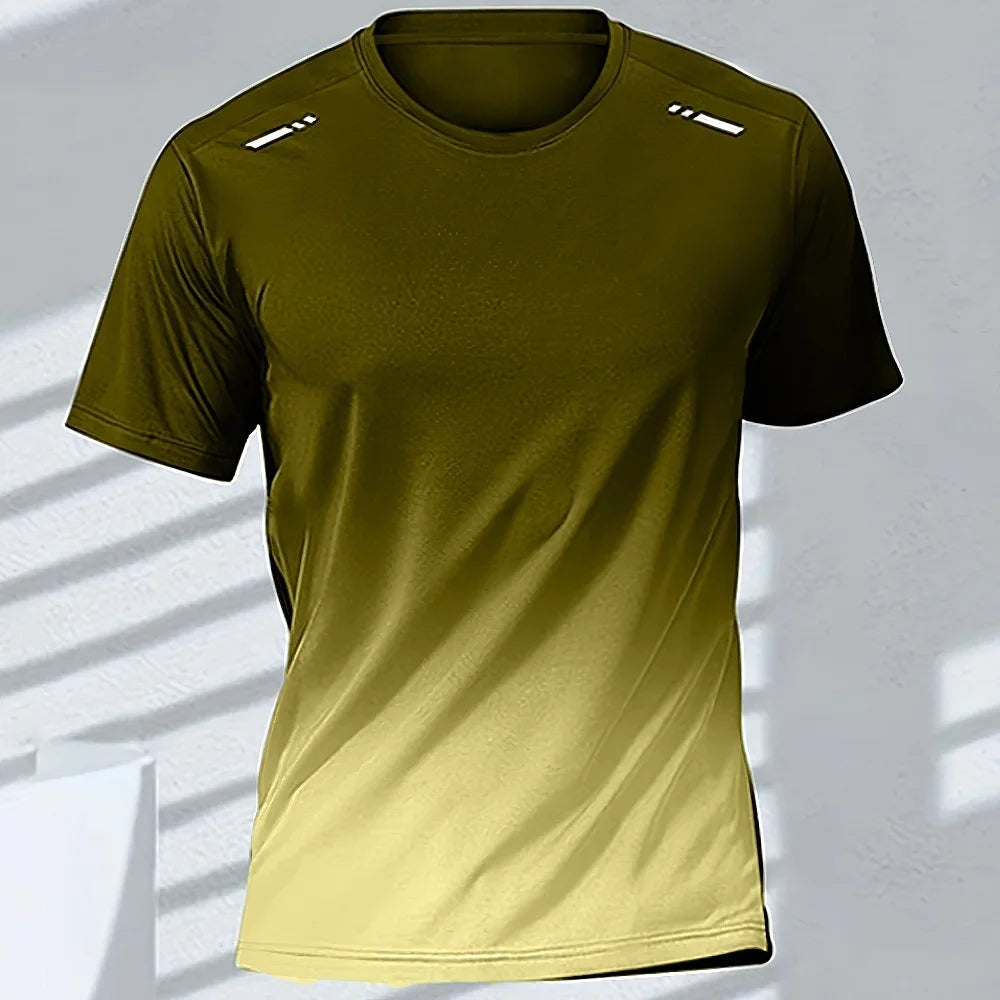 Men's T-Shirts Sports Fitness Basketball Quick-Dry Gradient Running Jersey Short Sleeve Tops Outdoor Sports Training Men Clothes