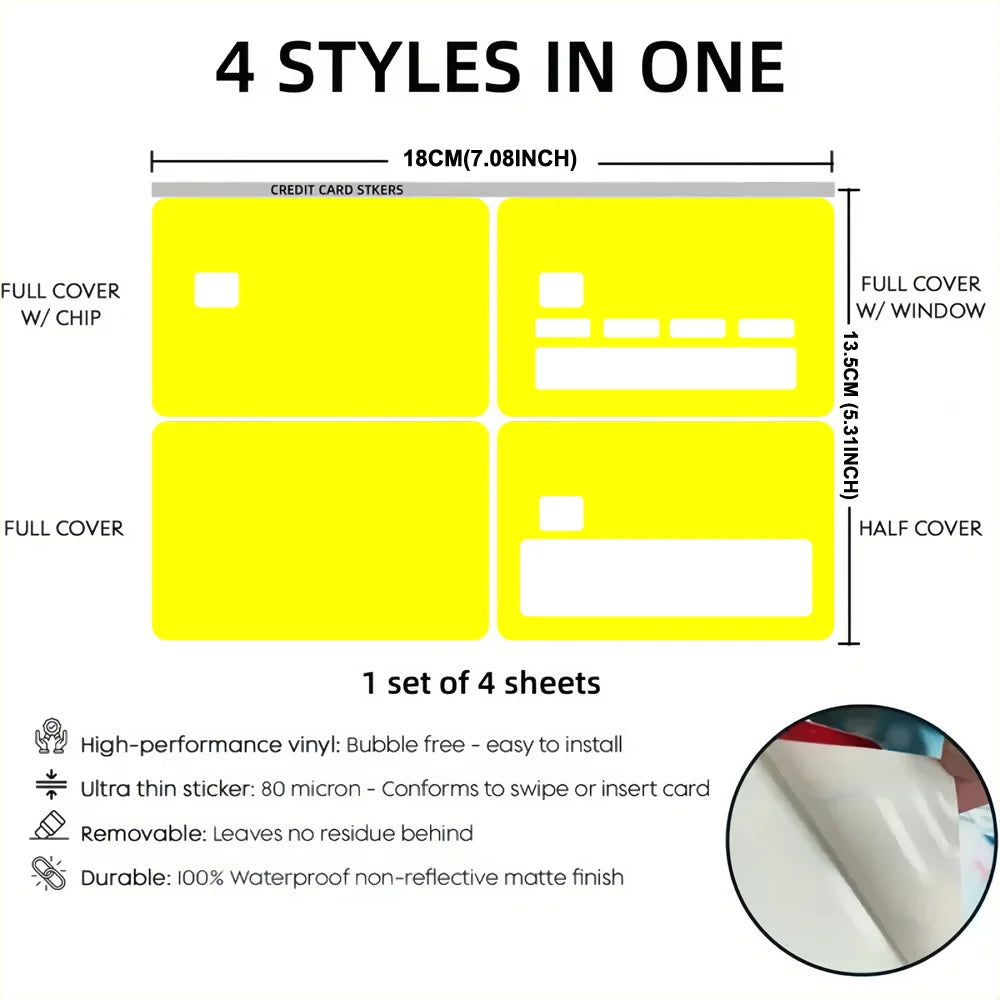 B-Batman Cool Decorative Small Waterproof Chip 4PCS Card Sticker New Anti-Scratch