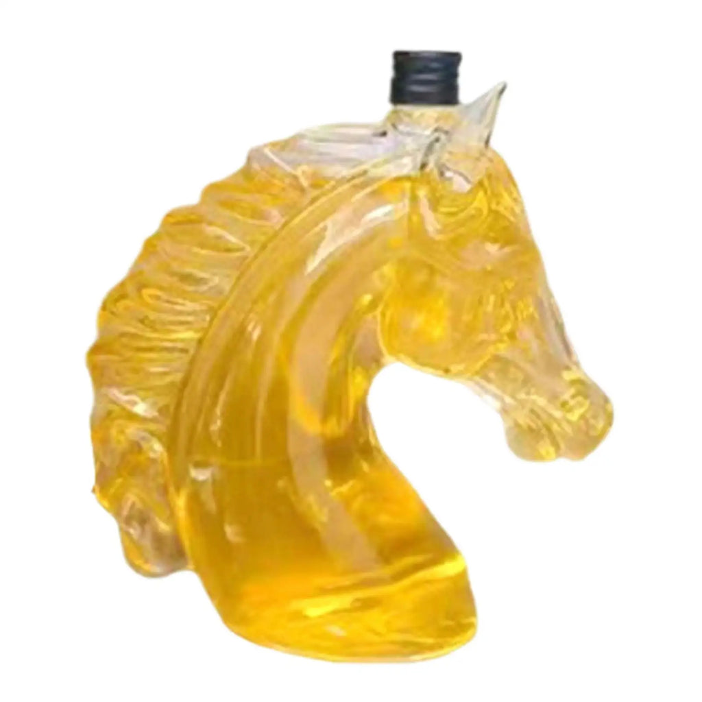 Whiskey Decanter 350ml Horse Head Shape Bar Tool Glass Whiskey Wine Decanter Bottle for Father Men Husband Dad Boyfriend Him