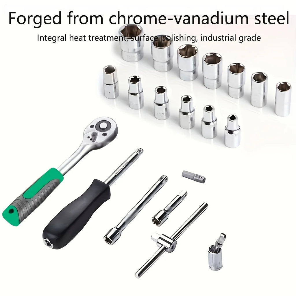 150/46pcs Auto Mechanical Repair Tool Set, Multifunctional with Socket, Wrench And Ratchet Set, Auto Repair, Mechanical Toolkit