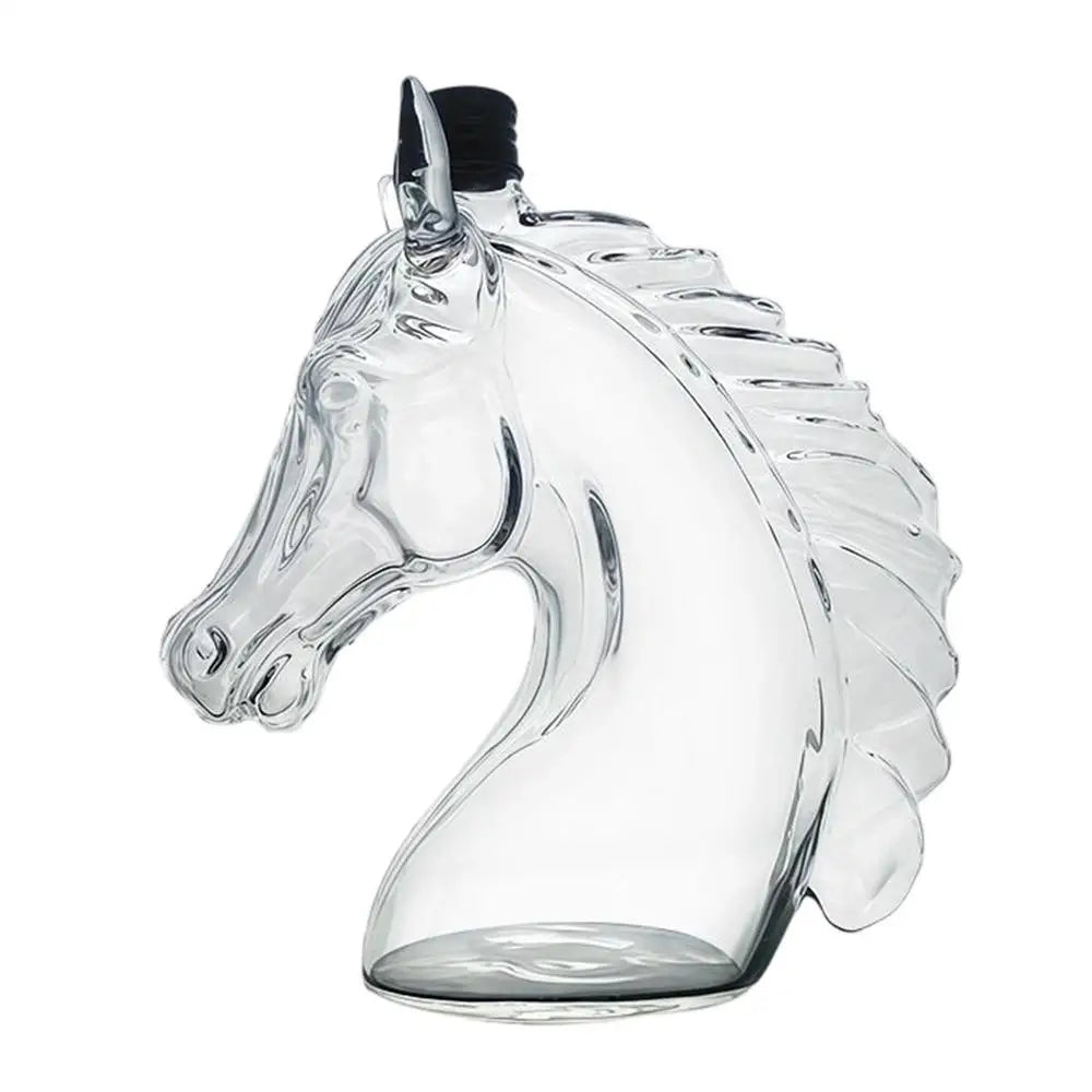 Whiskey Decanter 350ml Horse Head Shape Bar Tool Glass Whiskey Wine Decanter Bottle for Father Men Husband Dad Boyfriend Him