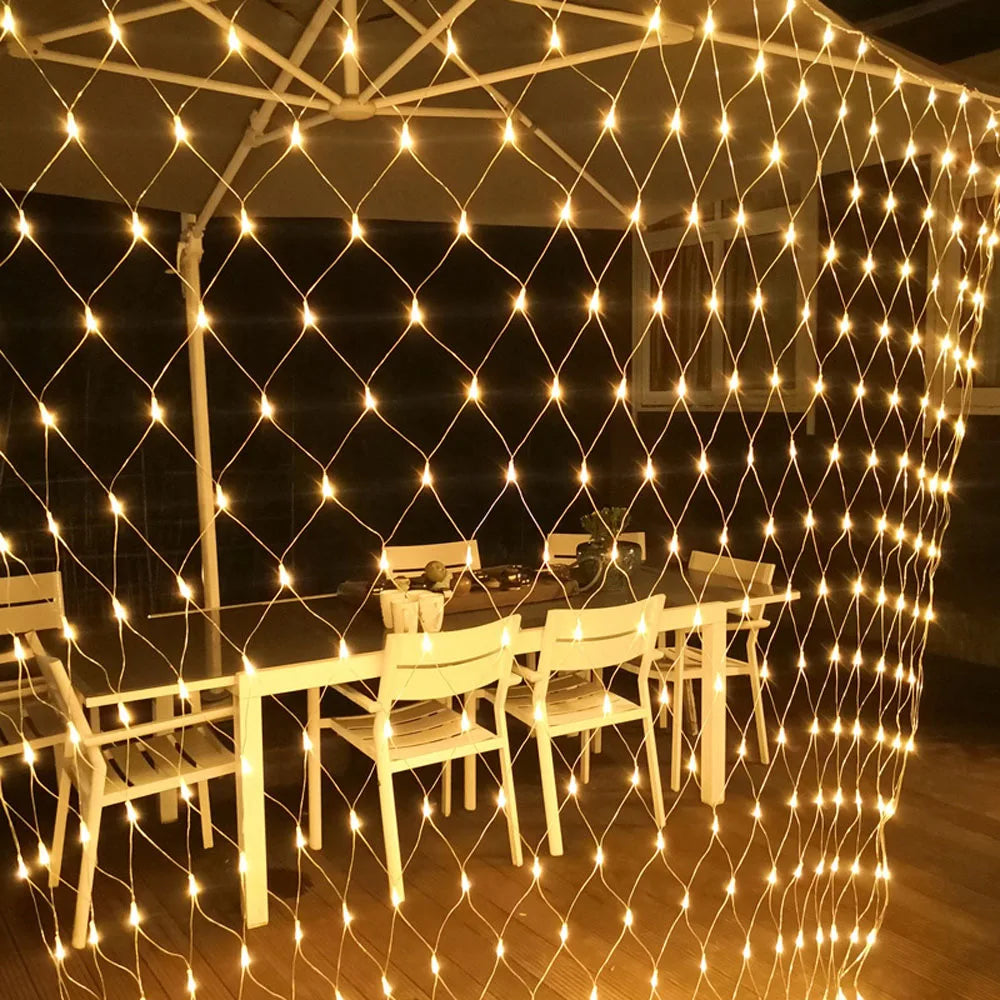 3mx3m 3mx2m 2mX2m LED String Christmas Net Lights Fairy Xmas Party Garden Wedding Decoration Curtain Light Christmas Garlands