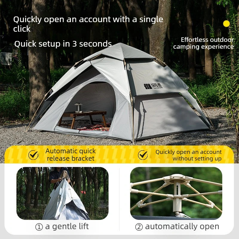 2-3 Person Waterproof Camping Tent Layer Automatic Pop Up Tent 4 Season Portable Oxford Tent Park Beach Outdoor Hiking Travel