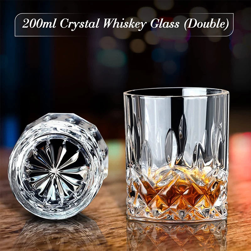 Set 8 Pcs Granite Ice Cubes+ 2 Pcs Cups For Whisky In Wooden Bottle Box Present For Dad Father'S Day Gift For Men Whiskey Stones