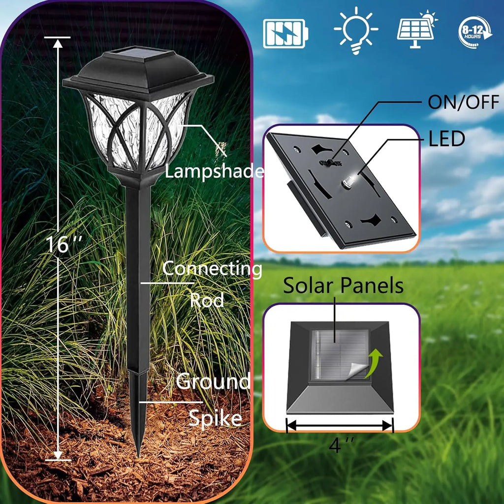 Solar Pathway Lights Outdoor Vibrant LED Mushroom Garden Stake Lighting for Walkways Lawns Driveways Landscapes Decorative