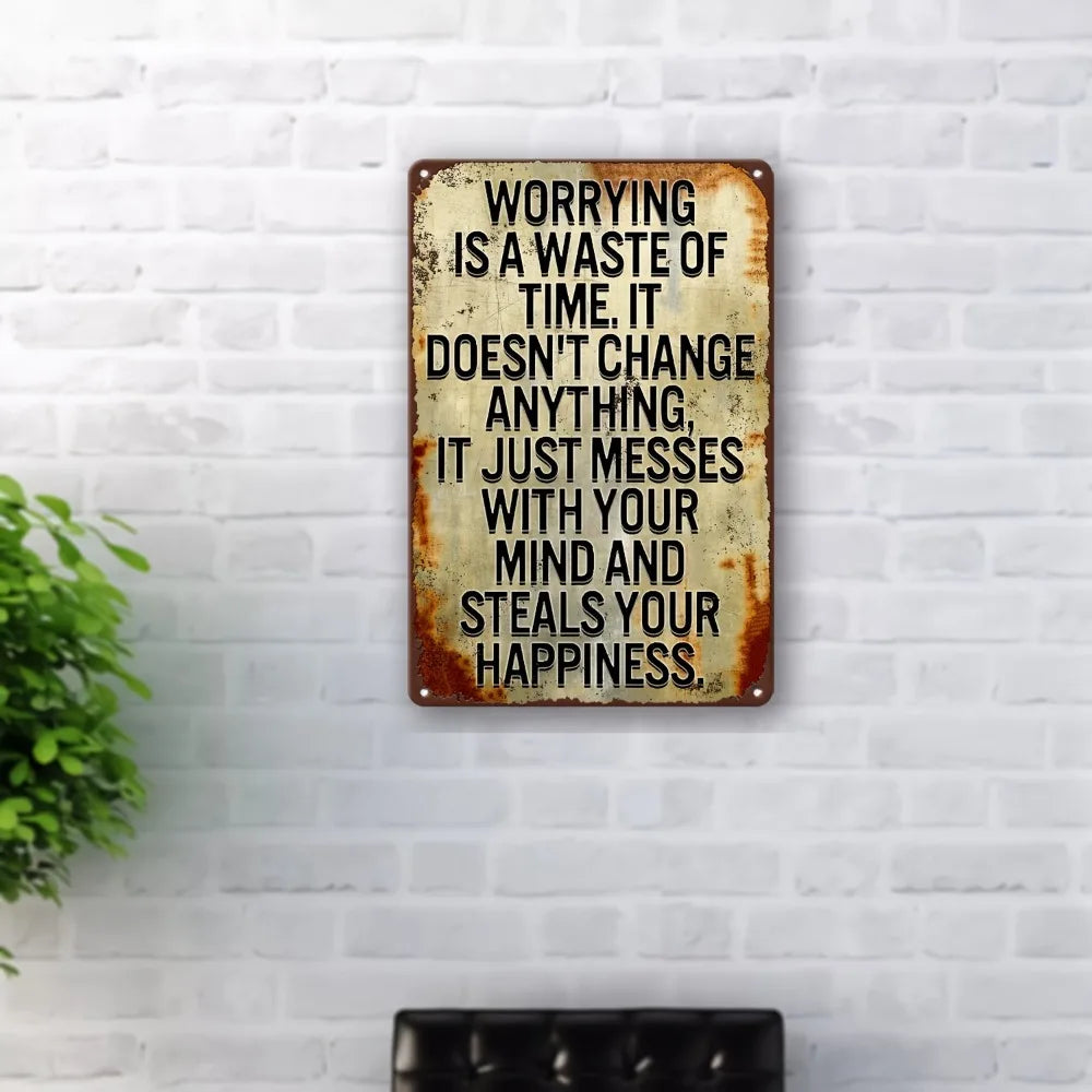 Vintage Rustic Metal Tin Sign - Inspirational Quote Humorous Motivational Wall Art Home Bar Cafe Man Cave Farmhouse Decor