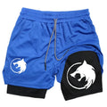 2026 Men's Breathable Gothic Wolf Pattern Shorts Summer Quick drying Sports Fitness Dual purpose Running Shorts Beach Shorts