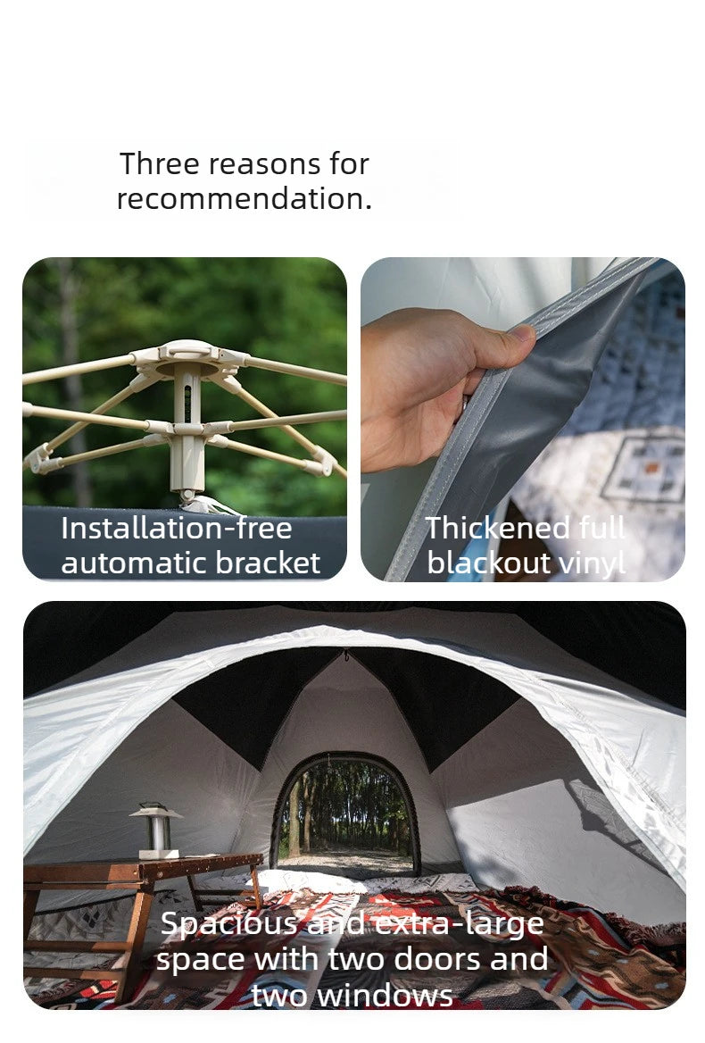 2-3 Person Waterproof Camping Tent Layer Automatic Pop Up Tent 4 Season Portable Oxford Tent Park Beach Outdoor Hiking Travel