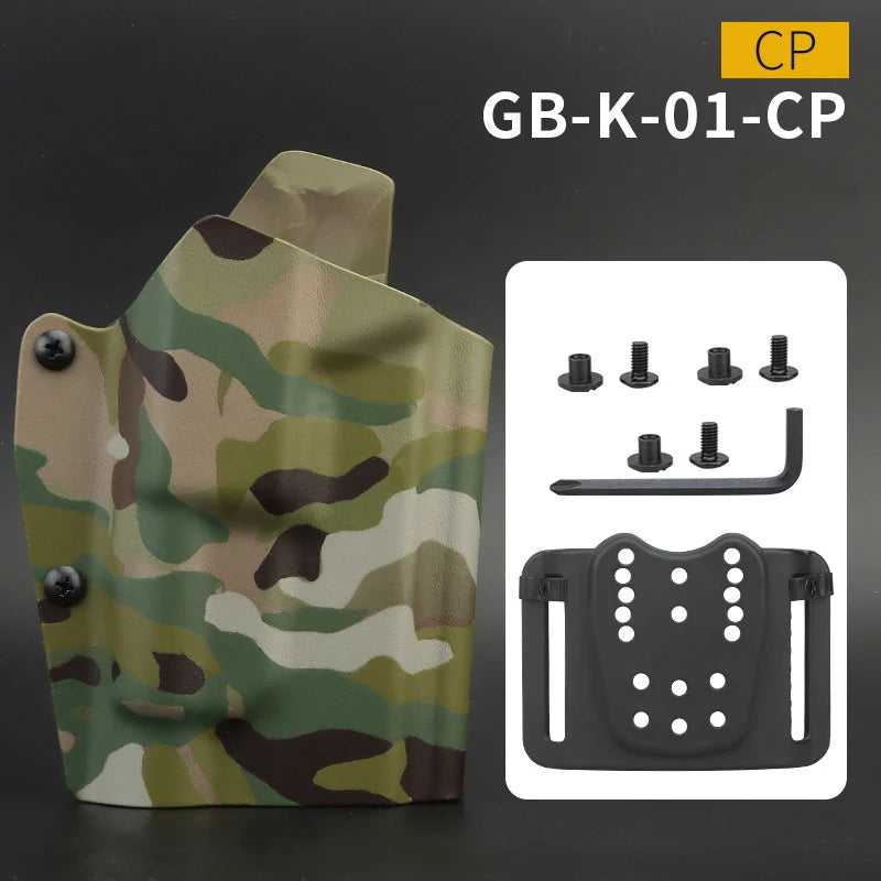 Kydex Tactical Pistol Gun Holster for GL17 19 19X 45 TLR-1 Flashlight Holster Quick Draw Hunting Belt Waist Holster