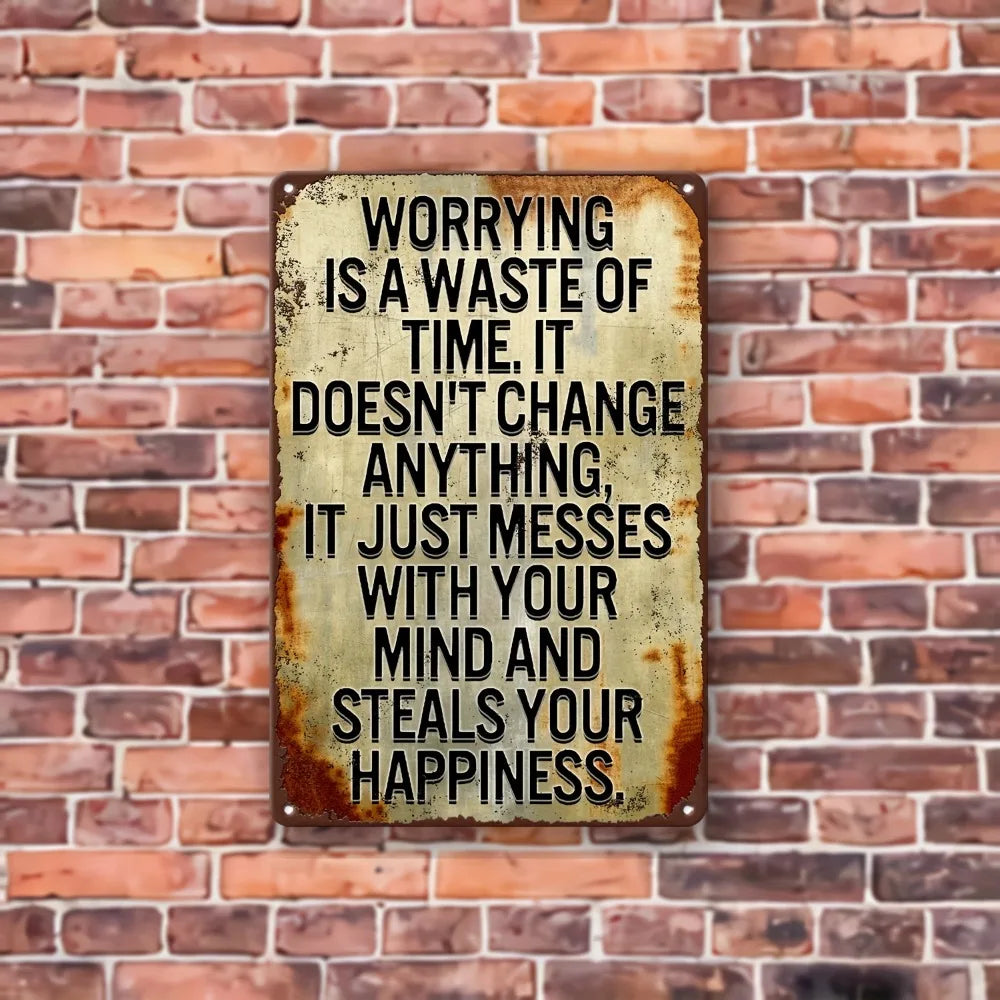Vintage Rustic Metal Tin Sign - Inspirational Quote Humorous Motivational Wall Art Home Bar Cafe Man Cave Farmhouse Decor