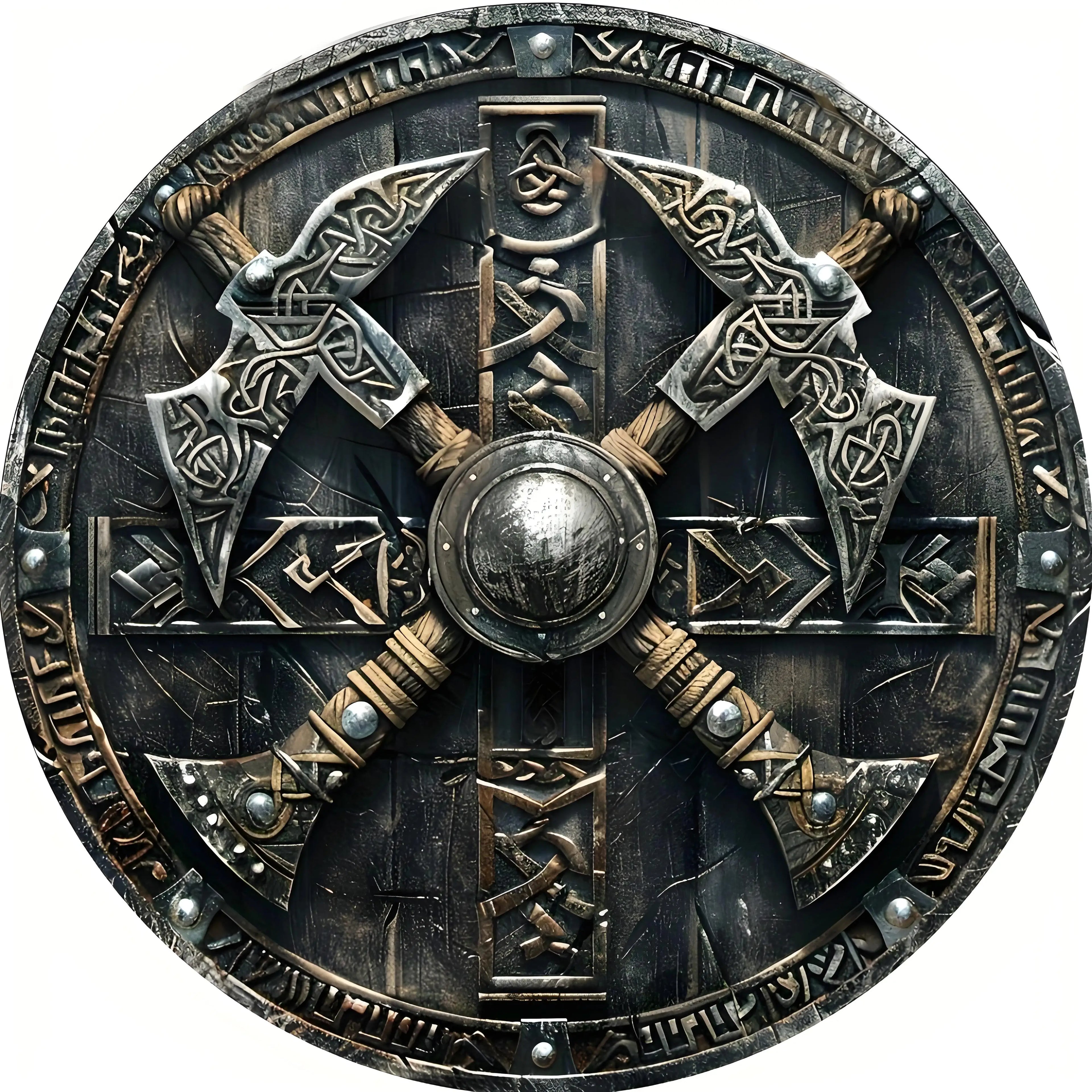 Viking Axes Welcome Sign - Aluminum Wall Art with Intricate Norse Design,Wall-Mounted Decor for Home