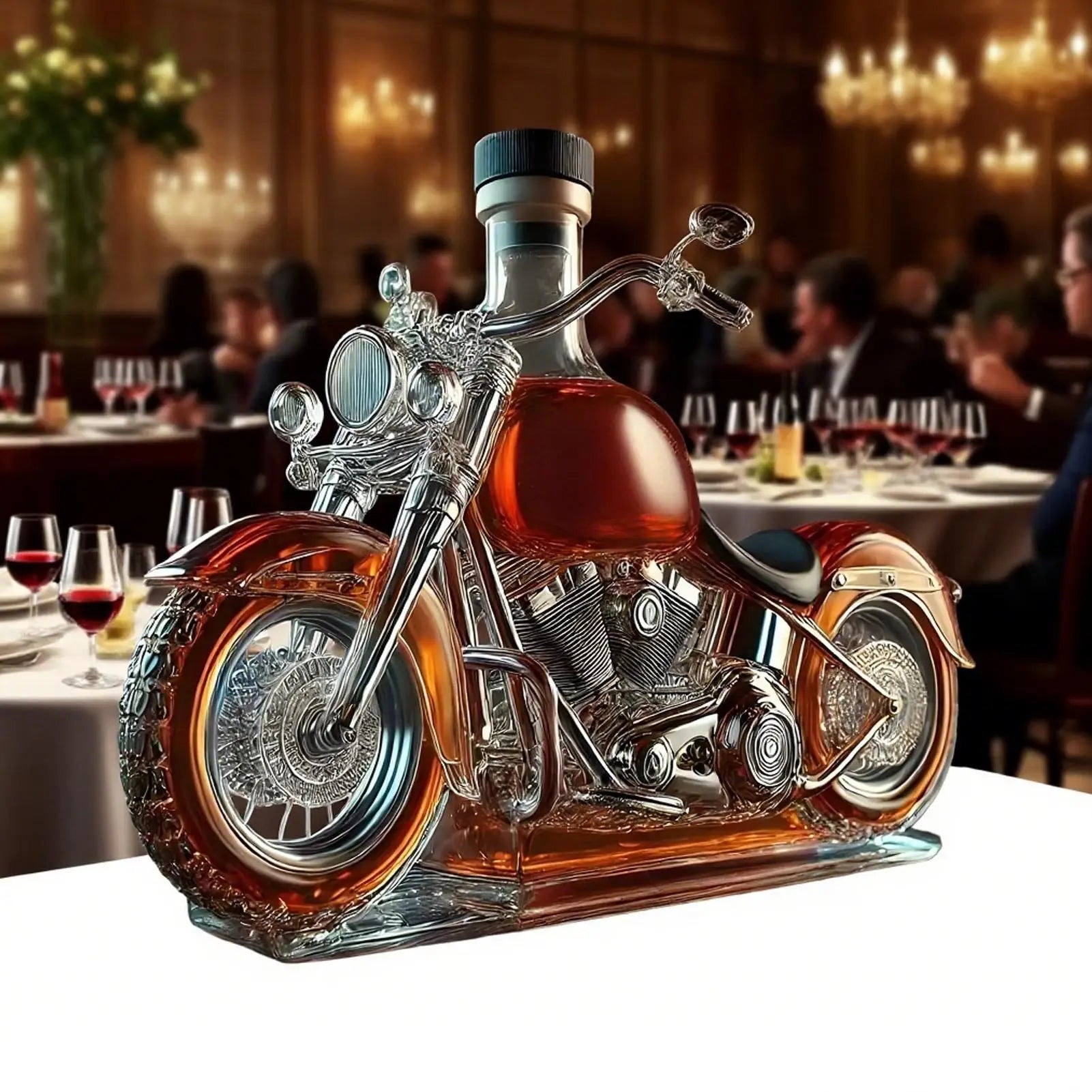 hot Wine Decanter Motorcycle Shape Glass Aerator Decanter Vintage Liquor Aerator Desk Decor For Whisky Champagne Vodka Bar Home