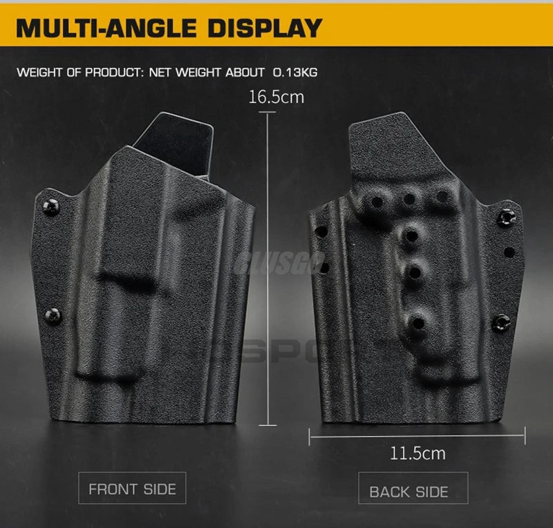 Kydex Tactical Pistol Gun Holster for GL17 19 19X 45 TLR-1 Flashlight Holster Quick Draw Hunting Belt Waist Holster