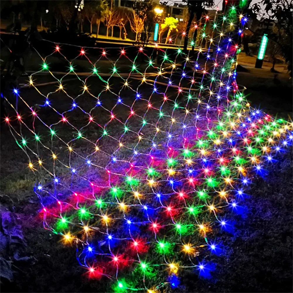 3mx3m 3mx2m 2mX2m LED String Christmas Net Lights Fairy Xmas Party Garden Wedding Decoration Curtain Light Christmas Garlands