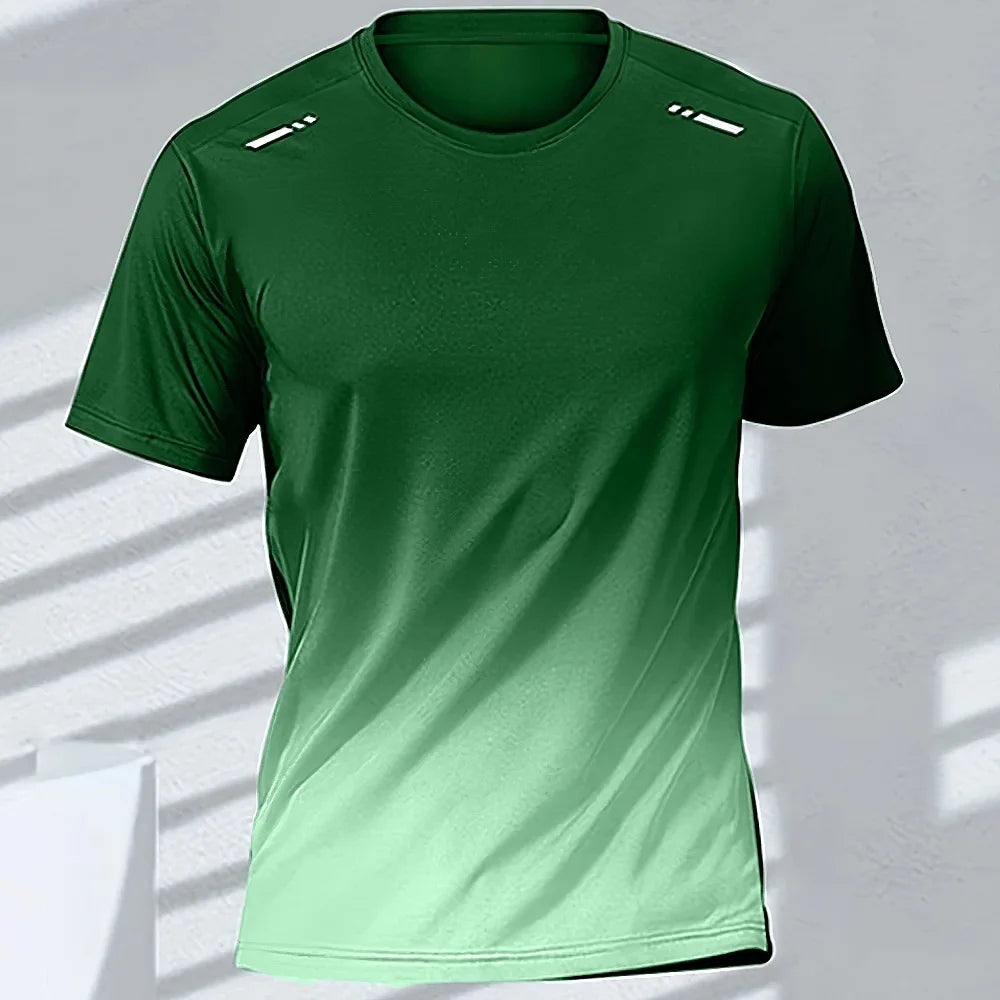 Men's T-Shirts Sports Fitness Basketball Quick-Dry Gradient Running Jersey Short Sleeve Tops Outdoor Sports Training Men Clothes