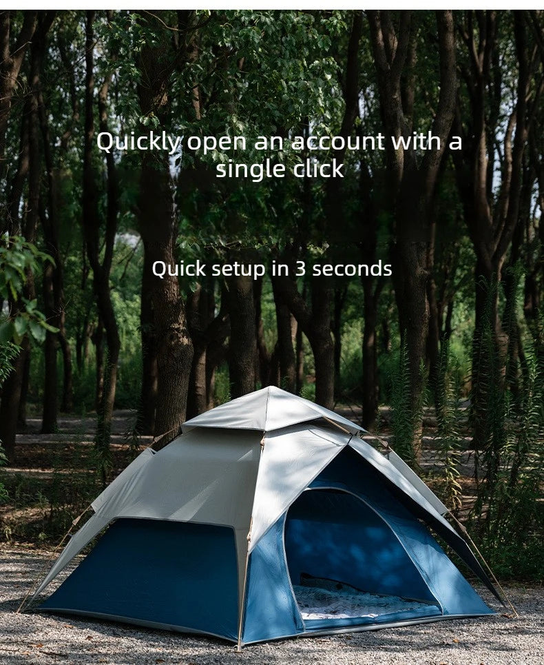 2-3 Person Waterproof Camping Tent Layer Automatic Pop Up Tent 4 Season Portable Oxford Tent Park Beach Outdoor Hiking Travel