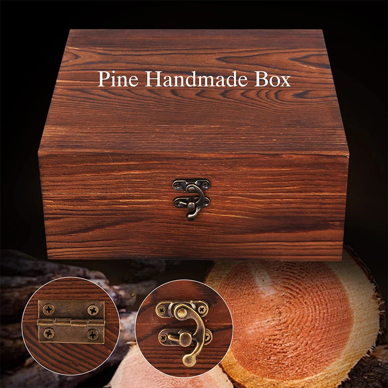 Set 8 Pcs Granite Ice Cubes+ 2 Pcs Cups For Whisky In Wooden Bottle Box Present For Dad Father'S Day Gift For Men Whiskey Stones