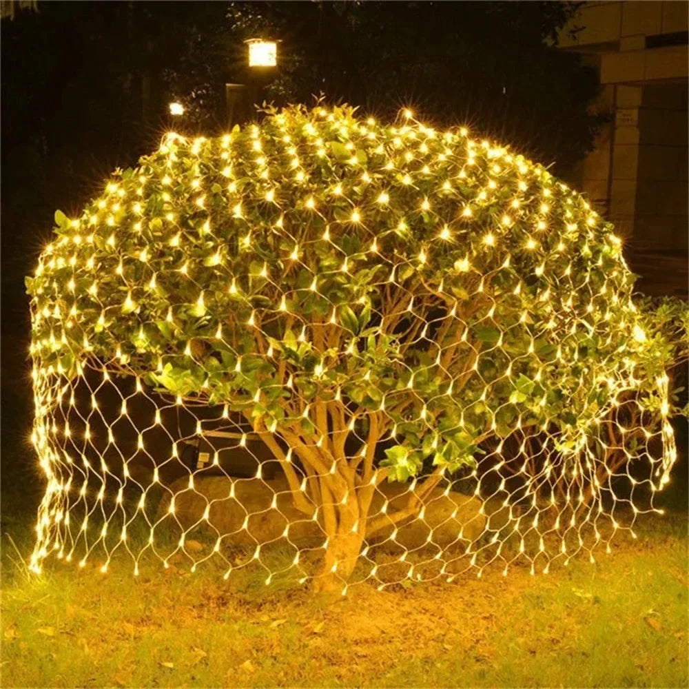 3mx3m 3mx2m 2mX2m LED String Christmas Net Lights Fairy Xmas Party Garden Wedding Decoration Curtain Light Christmas Garlands