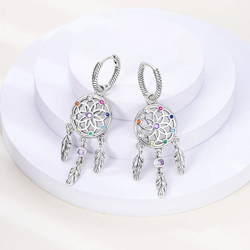 925 Sterling Silver Filigree Earrings Italian Filigrana Lace Drop Hoop Hypoallergenic For Women Party Wedding Versatile Jewelry
