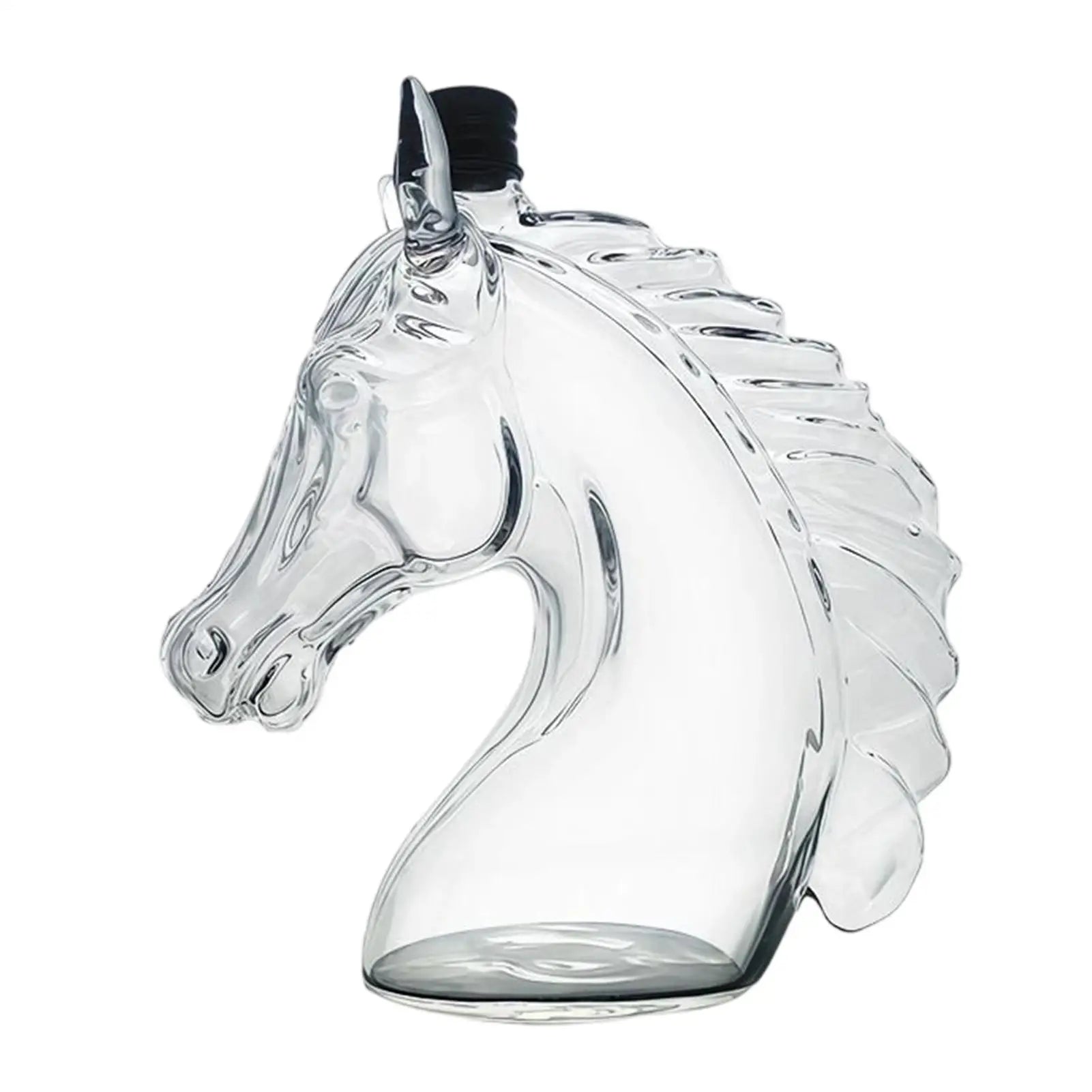 Whiskey Decanter 350ml Horse Head Shape Bar Tool Glass Whiskey Wine Decanter Bottle for Father Men Husband Dad Boyfriend Him