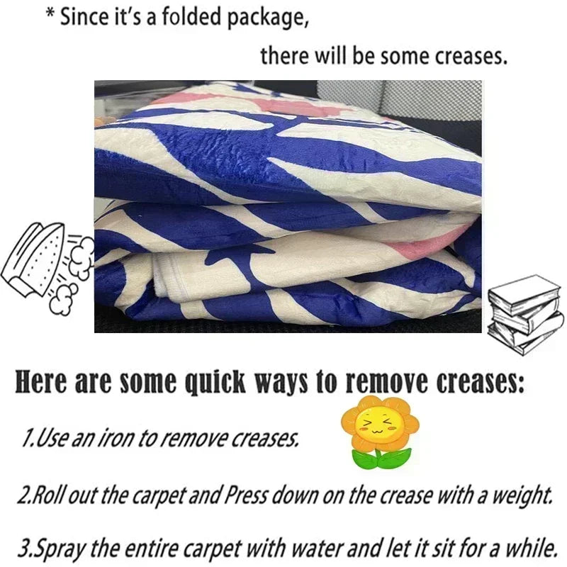 VIKAMA Cartoon Character Carpet, Boy's Bedroom Plush Carpet, Soft Bed Edge Carpet, Living Room Anti-Slip Mat, Home Decoration