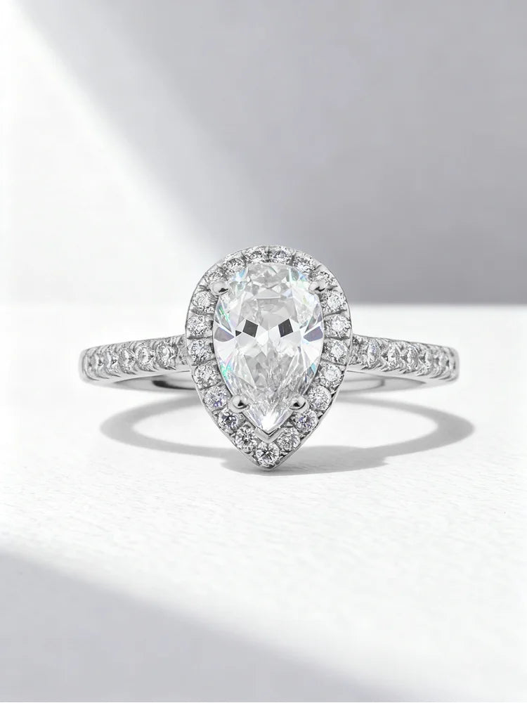 925 Sterling Silver Simplicity Classic Fashion Water Drop Ring For Women Engagement Wedding Luxury High Quality Fine Jewelry