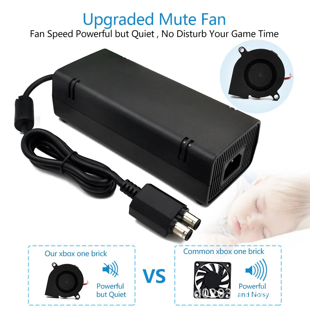 AC Adapter For Xboxes 360 Power Supply Cord Replacement Charger For Xboxes 360 Slim Console 100-240V Charger Adaptor EU/US