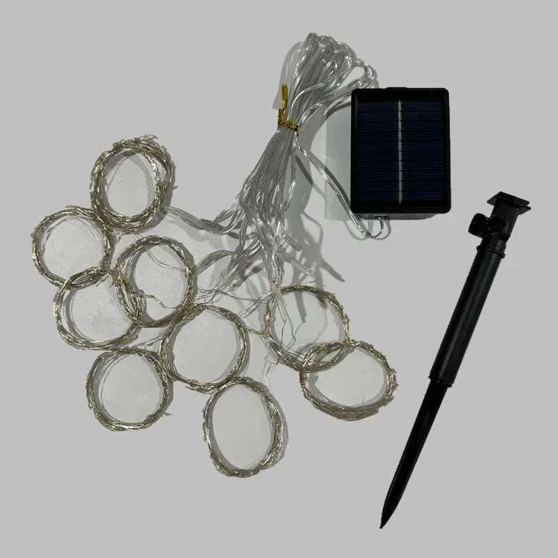 Outdoor Solar Curtain LED String Lights New Year Christmas Landscape Decorative Courtyard Atmosphere Light Holiday Garden Light