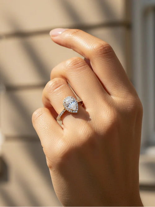 925 Sterling Silver Simplicity Classic Fashion Water Drop Ring For Women Engagement Wedding Luxury High Quality Fine Jewelry